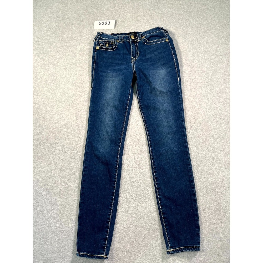 True Religion Halle High Rise Super Skinny Jeans Womens 26 Blue‎ Denim Cotton